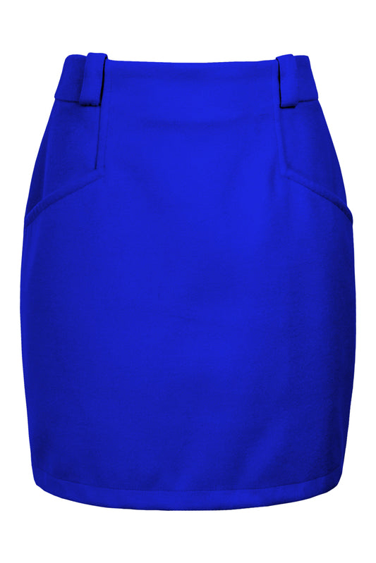 FELT MINI SKIRT ROYAL BLUE