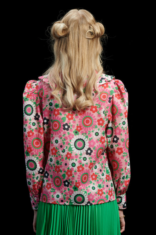 BIG COLLAR SHIRT FLORAL PINK