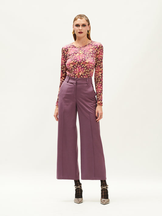 PIN-TUCK DETAIL PANTS PURPLE