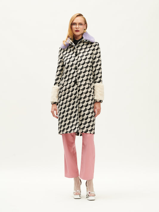 SLIM FIT COAT PIED-DE-W