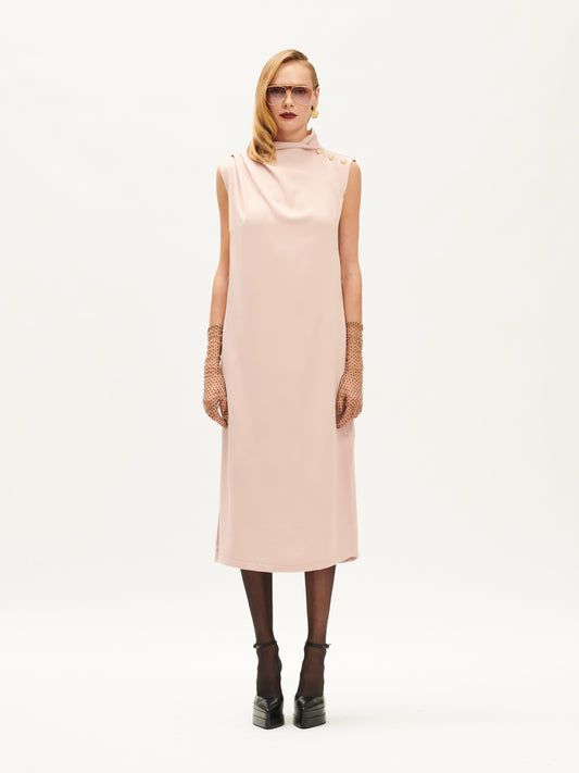 VEST-STYLE MIDI DRESS NUDE