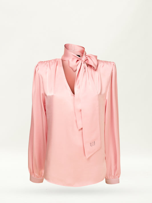 PUSSY-BOW BLOUSE PINK