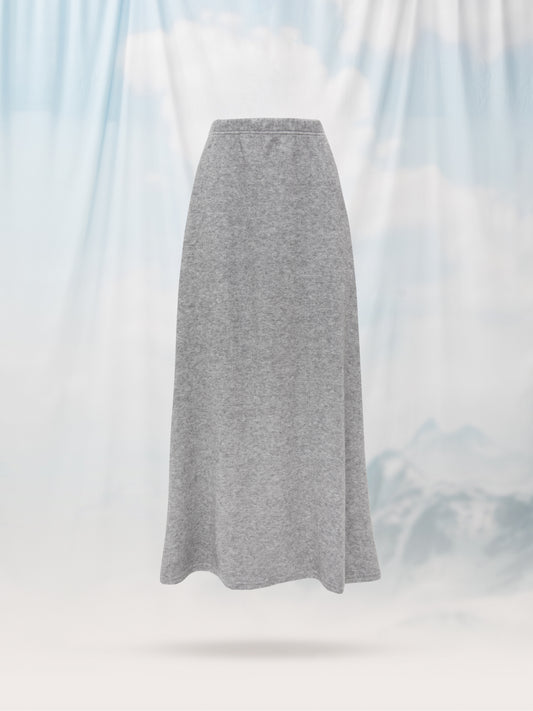 A-LINE KNITTED SKIRT GRAY