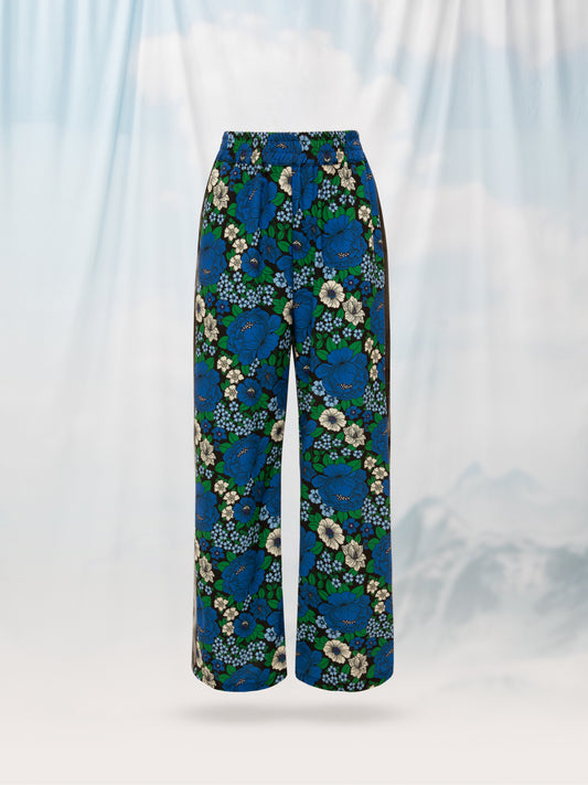 PAJAMA PANTS FLOWERS BLUE