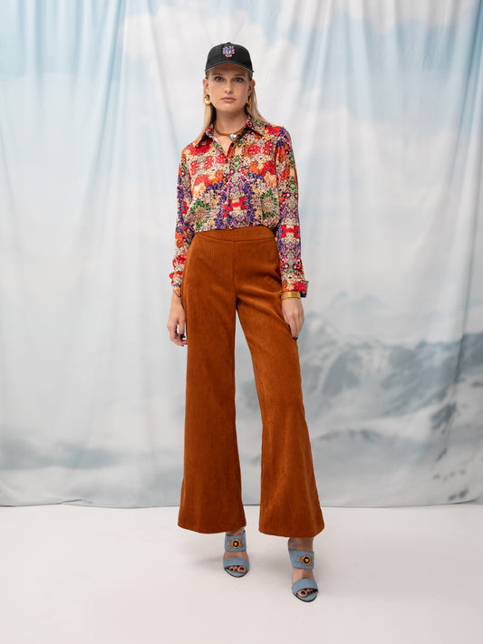 CORDUROY PANTS SKY COGNAC