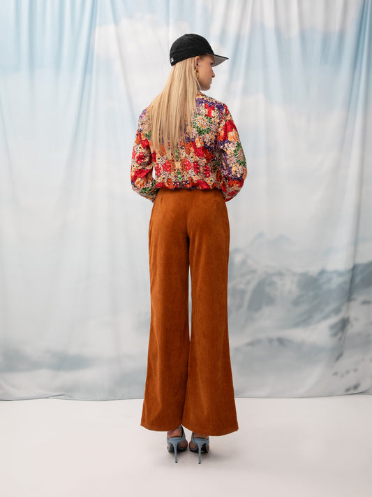 CORDUROY PANTS SKY COGNAC