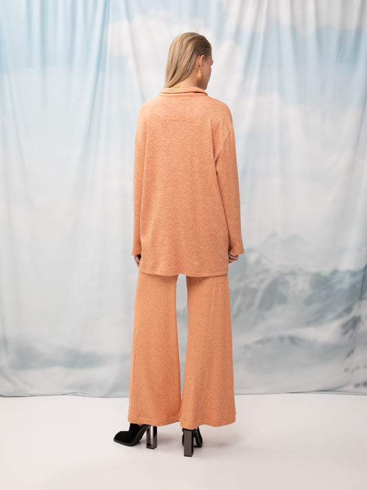 KNITTED PALAZZO PANTS ORANGE