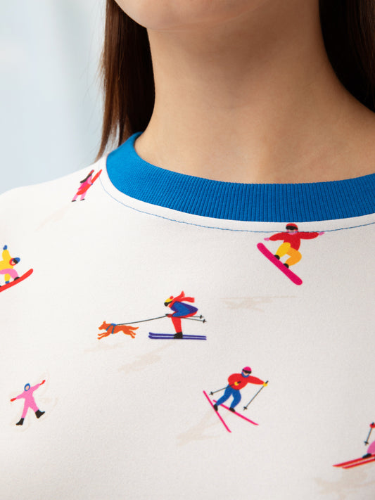 OVERSIZED PRINTED SWEATER SKIERS