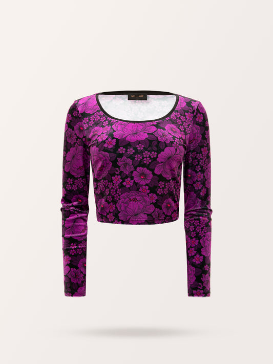 VELVET TOP FLOWERS PURPLE