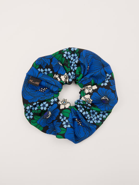 SCRUNCHIE FLOWERS BLUE