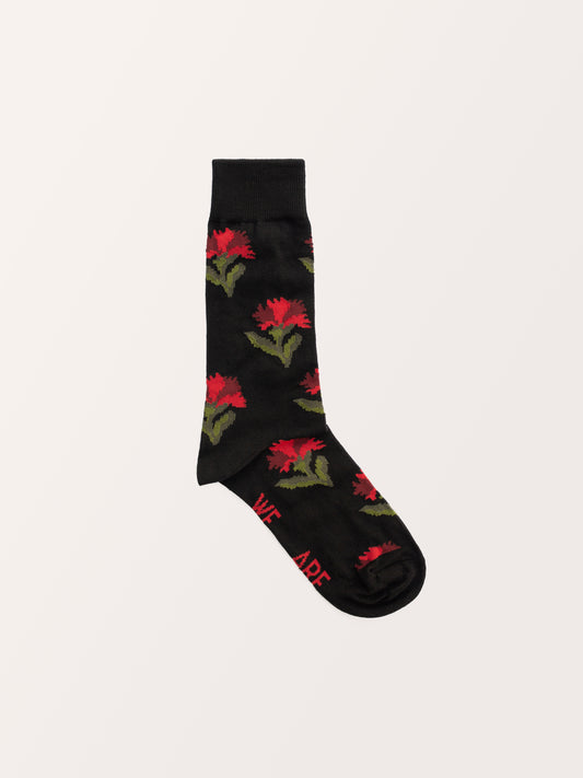 UNISEX SOCKS CARNATIONS BLACK