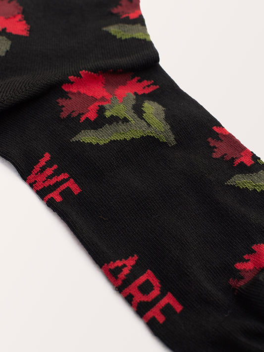 UNISEX SOCKS CARNATIONS BLACK