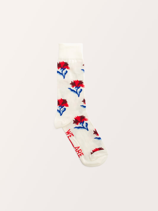 UNISEX SOCKS CARNATIONS IVORY