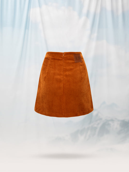 CORDUROY MINI SKIRT COGNAC