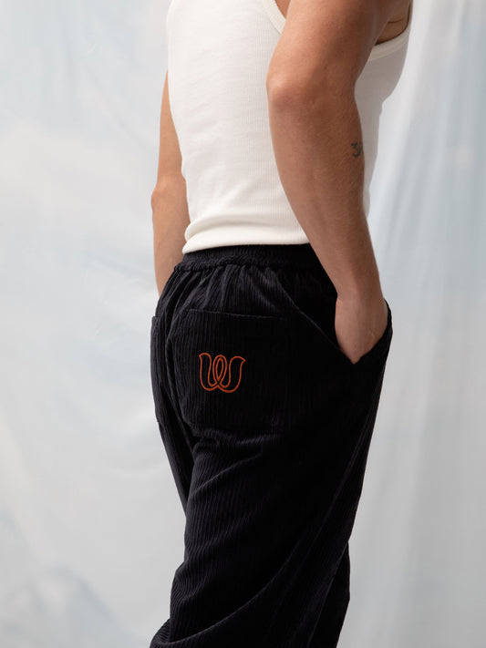 CORDUROY PANTS BLACK