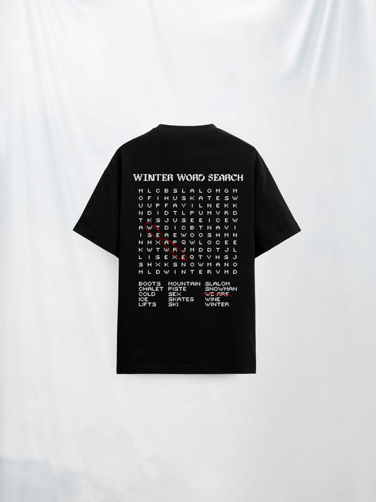 UNISEX T-SHIRT WORD-SEARCH BLACK