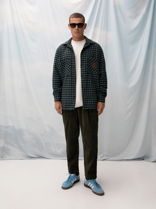 OVERSIZED SHIRT CHECK BLUE&GREEN