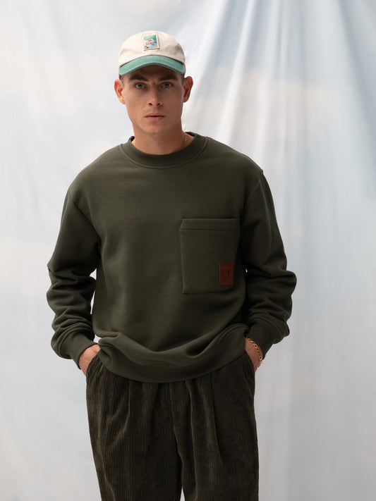 UNISEX SWEATER OLIVE GREEN