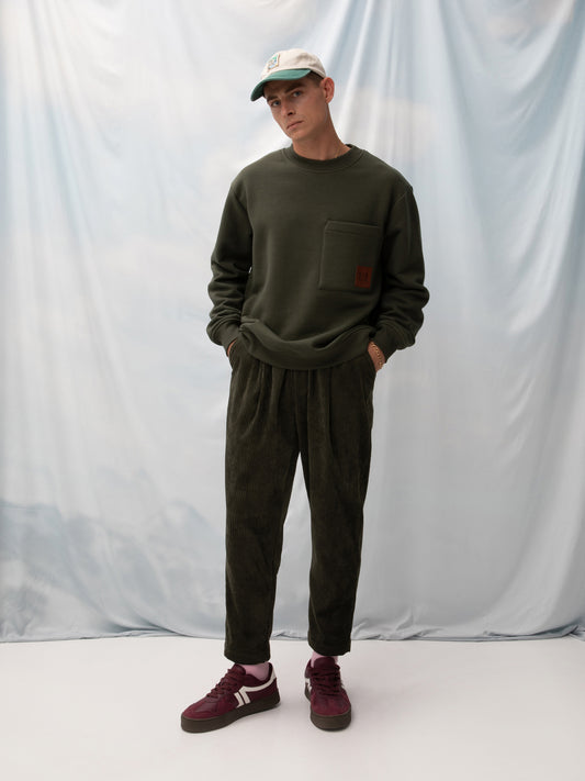 CORDUROY PANTS OLIVE GREEN